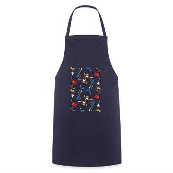 Funny Guitar Player Guitarist Music Addiction Gift - Cooking Apron - navy - Front - AI Model Male 185 dark (185cm)