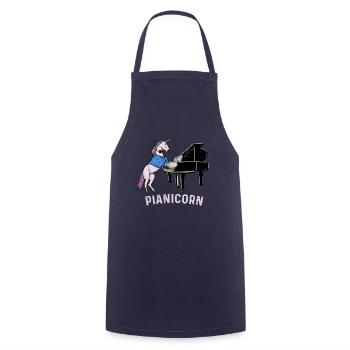 Pianicorn - Cute & Magical Piano Unicorn Pianocorn - Cooking Apron - navy - Front - AI Model Male 185 dark (185cm)