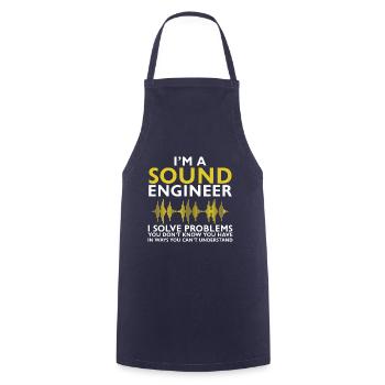 Techniciens du son Proverbes T-shirt cadeau ingénieur du son - Tablier de cuisine - marine - Devant - AI Model Male 185 dark (185cm)