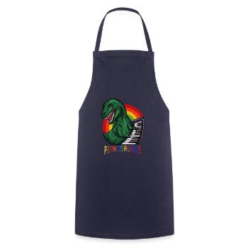 Pianosaurus - Klavier Dinosaurier T Rex Pianist Geschenk - Kochschürze - Navy - Vorne - AI Model Male 185 dark (185cm)