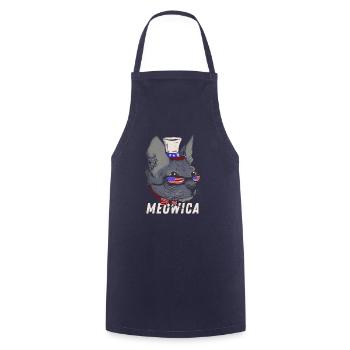 Meowica Merica Sphynx - Patriotic American Cat Pun - Cooking Apron - navy - Front - AI Model Male 185 dark (185cm)
