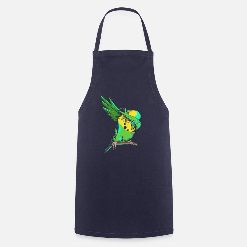Dabbing Budgie - Funny Dab Budgerigar Owner Gift - Cooking Apron - navy