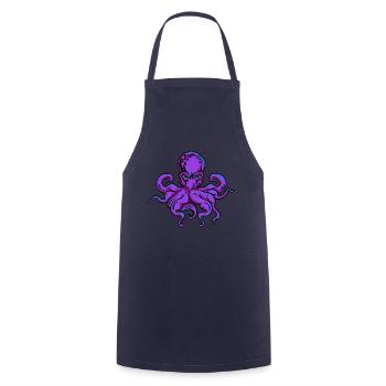 Muscular Octopus - Funny Fitness Devilfish Animal - Cooking Apron - navy - Front - AI Model Male 185 dark (185cm)