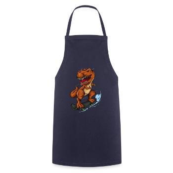 Skateboarding T Rex - Trex Dinosaur Skateboarder - Cooking Apron - navy - Front - AI Model Male 185 dark (185cm)