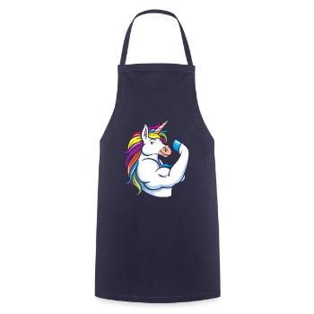 Unicorn Muscles - Funny Fitness Gym Rainbow Gift - Cooking Apron - navy - Front - AI Model Male 185 dark (185cm)