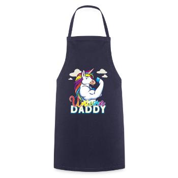 Unicorn Daddy - Lustiges Fitness-Fitnessstudio Rainbow Dad Geschenk - Kochschürze - Navy - Vorne - AI Model Male 185 dark (185cm)