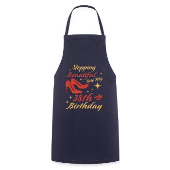 38th Birthday Gift 38 Years Fun Gift Idea - Cooking Apron - navy - Front - AI Model Male 185 dark (185cm)