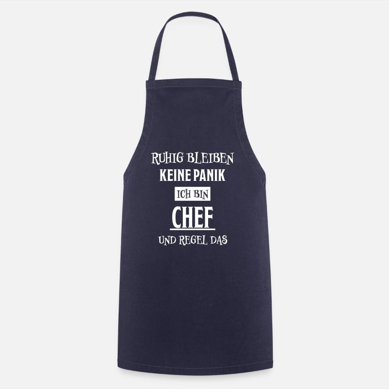 Chef Lustiger Spruch Arbeit Beruf Chef Geschenk - Kochschürze - Navy