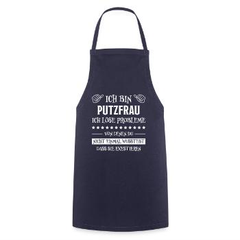 Putzfrau Haushalt Spruch Reinigungskraft Geschenk - Kochschürze - Navy - Vorne - AI Model Male 185 dark (185cm)