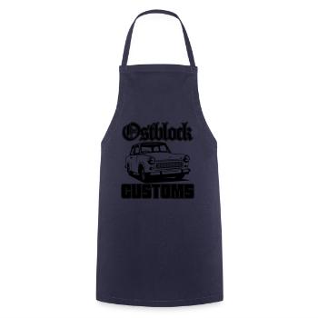 Farbe änderbar | Trabi Trabbi Ostblock Customs - Kochschürze - Navy - Vorne - AI Model Male 185 dark (185cm)