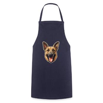 Malinois Dog Face Berger Belge - Tablier de cuisine - marine - Devant - AI Model Male 185 dark (185cm)