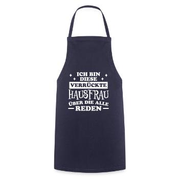 Hausfrau Spruch Haushalt Witz Hausfrauen Geschenk - Kochschürze - Navy - Vorne - AI Model Male 185 dark (185cm)