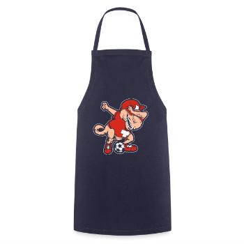 Fußballfan Tyrannosaurus T Rex Fußball Schweiz - Kochschürze - Navy - Vorne - AI Model Male 185 dark (185cm)