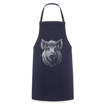 Wild Boar Portrait Boar Wild Animal Forest Animal - Cooking Apron - navy - Front - AI Model Male 185 dark (185cm)