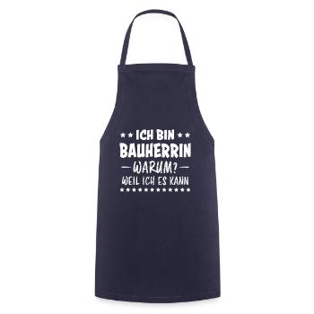 Bauherrin Spruch Bauherr Lustig Bauherrin Geschenk - Kochschürze - Navy - Vorne - AI Model Male 185 dark (185cm)