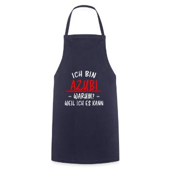Azubi Witz Spruch Lehrling Auszubildende Geschenk - Kochschürze - Navy - Vorne - AI Model Male 185 dark (185cm)