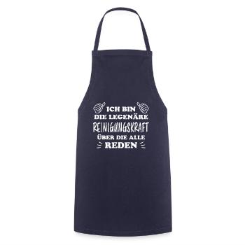 Reinigungskraft Spruch Haushalt Putzfrau Geschenk - Kochschürze - Navy - Vorne - AI Model Male 185 dark (185cm)