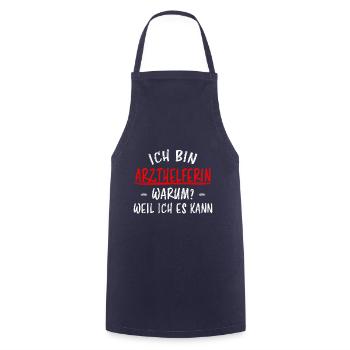 Arzthelferin Beruf Lustiger Spruch Arzt Geschenk - Kochschürze - Navy - Vorne - AI Model Male 185 dark (185cm)