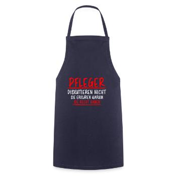 Pfleger Lustiger Spruch Altenpfleger Job Geschenk - Kochschürze - Navy - Vorne - AI Model Male 185 dark (185cm)