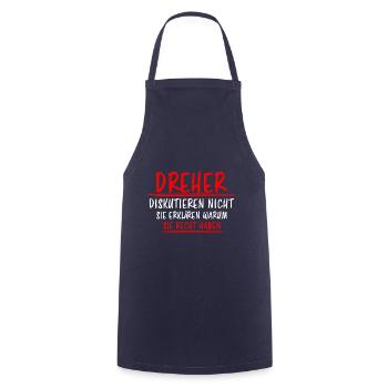 Dreher Lustiger Spruch Job Drehmaschinen Geschenk - Kochschürze - Navy - Vorne - AI Model Male 185 dark (185cm)