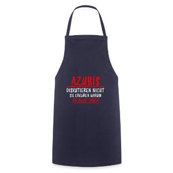 Azubi Witz Spruch Lehrling Auszubildende Geschenk - Kochschürze - Navy - Vorne - AI Model Male 185 dark (185cm)