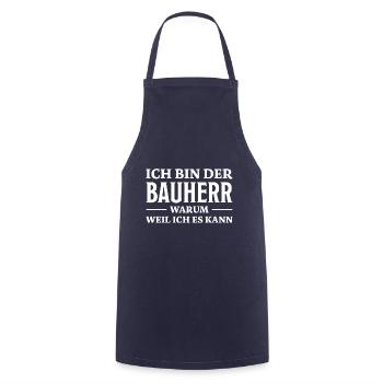 Bauherr Spruch Richtfest Hausbau Geschenk Bauherr - Kochschürze - Navy - Vorne - AI Model Male 185 dark (185cm)