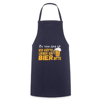 Lustiges Bier Zu Vino sag ich lieber 2 Bier Bitte - Kochschürze - Navy - Vorne - AI Model Male 185 dark (185cm)