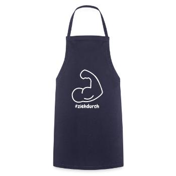 Zieh durch Motivation Training Fitness Kraftsport - Kochschürze - Navy - Vorne - AI Model Male 185 dark (185cm)