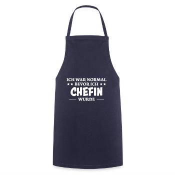 Chefin Spruch Familie Beruf Lustig Chefin Geschenk - Kochschürze - Navy - Vorne - AI Model Male 185 dark (185cm)