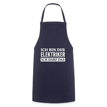Elektriker Spruch Lustiges Elektriker Geschenk - Kochschürze - Navy - Vorne - AI Model Male 185 dark (185cm)