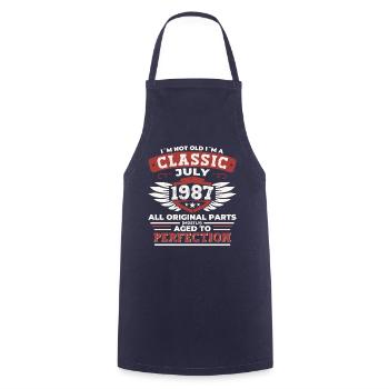 35th Birthday Born 1987 July Gifts Men - Cooking Apron - navy - Front - AI Model Male 185 dark (185cm)