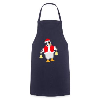 Pingouin De Noël, Pingouin, Noël, Cloches - Tablier de cuisine - marine - Devant - AI Model Male 185 dark (185cm)
