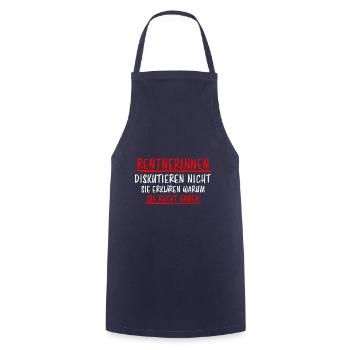 Rentnerin Lustig Spruch Ruhestand Rente Geschenk - Kochschürze - Navy - Vorne - AI Model Male 185 dark (185cm)