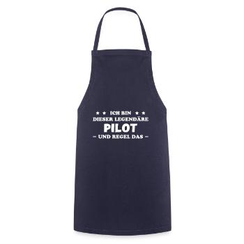 Pilot Lustige Spruch Flug Flugsport Pilot Geschenk - Kochschürze - Navy - Vorne - AI Model Male 185 dark (185cm)