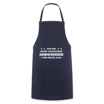 Handwerkerin Lustiger Spruch Heimwerkerin Geschenk - Kochschürze - Navy - Vorne - AI Model Male 185 dark (185cm)