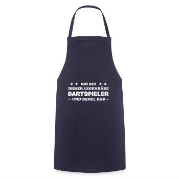 Dartspieler Witz Spruch Darts Dartpfeil Geschenk - Kochschürze - Navy - Vorne - AI Model Male 185 dark (185cm)