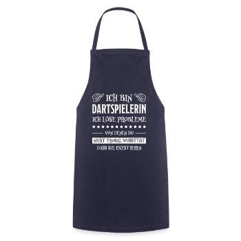 Dartspielerin Witz Spruch Darts Dartpfeil Geschenk - Kochschürze - Navy - Vorne - AI Model Male 185 dark (185cm)