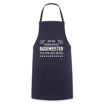 Bademeister Beruf Lustiger Spruch Freibad Geschenk - Kochschürze - Navy - Vorne - AI Model Male 185 dark (185cm)