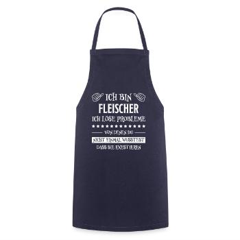 Fleischer Metzger Lustig Spruch Fleischer Geschenk - Kochschürze - Navy - Vorne - AI Model Male 185 dark (185cm)
