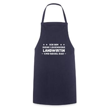 Landwirtin Witz Spruch Traktor Landwirtin Geschenk - Kochschürze - Navy - Vorne - AI Model Male 185 dark (185cm)