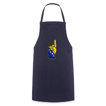 Drapeau de Bosnie numéro 1 utilisé - Tablier de cuisine - marine - Devant - AI Model Male 185 dark (185cm)