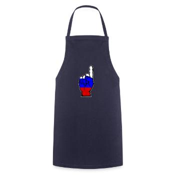 Drapeau russe numéro 1 - Tablier de cuisine - marine - Devant - AI Model Male 185 dark (185cm)