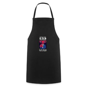 Worlds Best SOB Super Outstanding Delessed Quotes - Cooking Apron - black - Front - AI Model Male 185 dark (185cm)