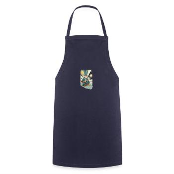 Galaktischer Eisaffe - Kochschürze - Navy - Vorne - AI Model Male 185 dark (185cm)