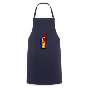 Drapeau de la Roumanie numéro 1 utilisé - Tablier de cuisine - marine - Devant - AI Model Male 185 dark (185cm)