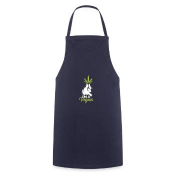I am a vegan smoker poison - Cooking Apron - navy - Front - AI Model Male 185 dark (185cm)