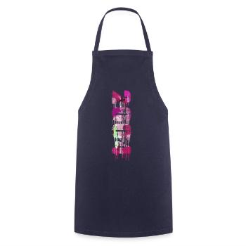 2004,vintage,18,anniversaire,graffiti,peinture,rose - Tablier de cuisine - marine - Devant - AI Model Male 185 dark (185cm)