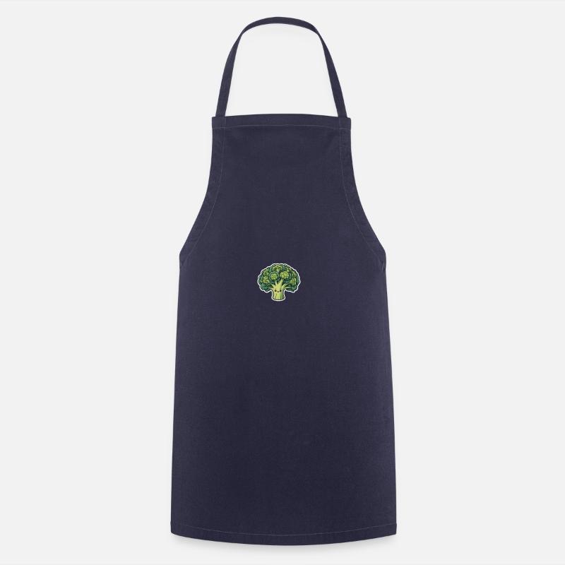 Broccoli face - Cooking Apron - navy