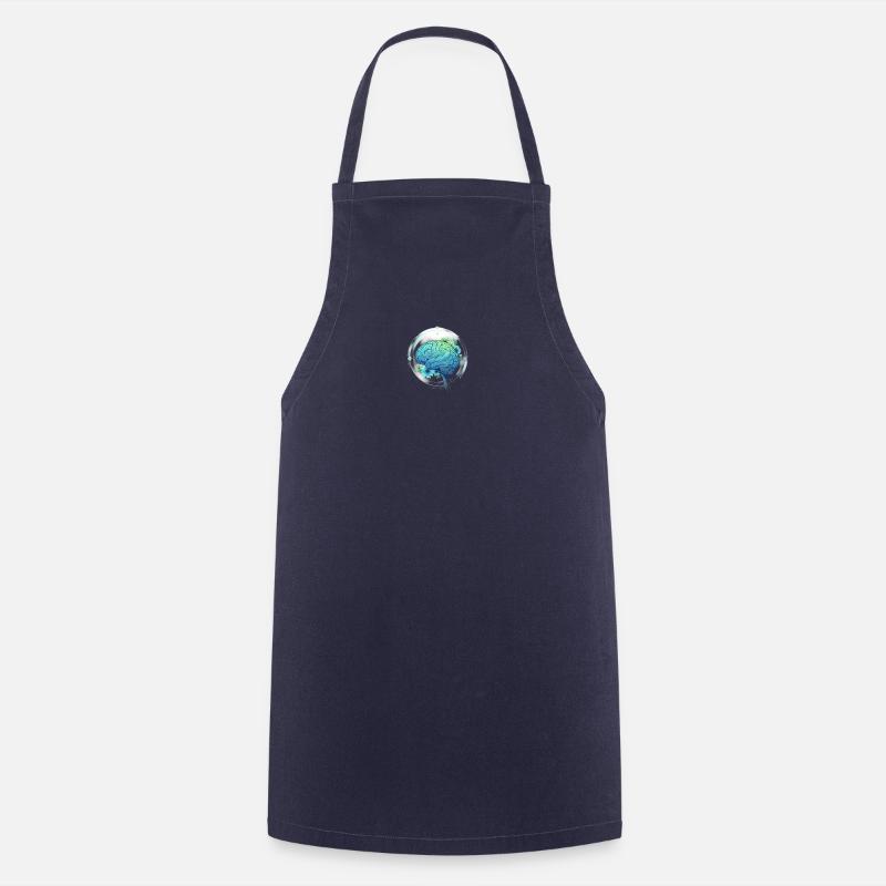 Blue-Green Brain: Harmony & Mental Vitality - Cooking Apron - navy