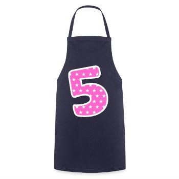 Number 5 - Cooking Apron - navy - Front - AI Model Male 185 dark (185cm)
